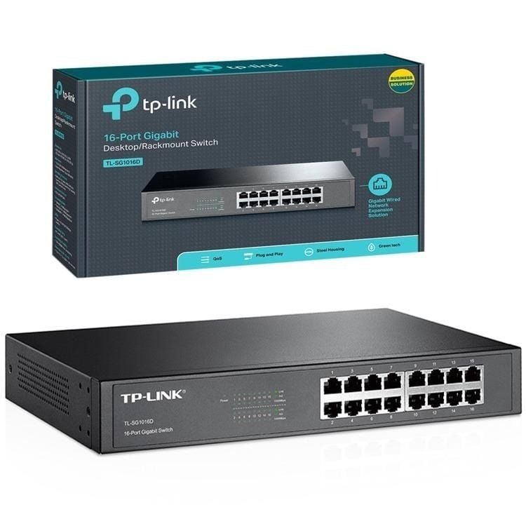 SWITCH 16P TP-LINK TL-SG1016D (1Gigabit) Vỏ Sắt
