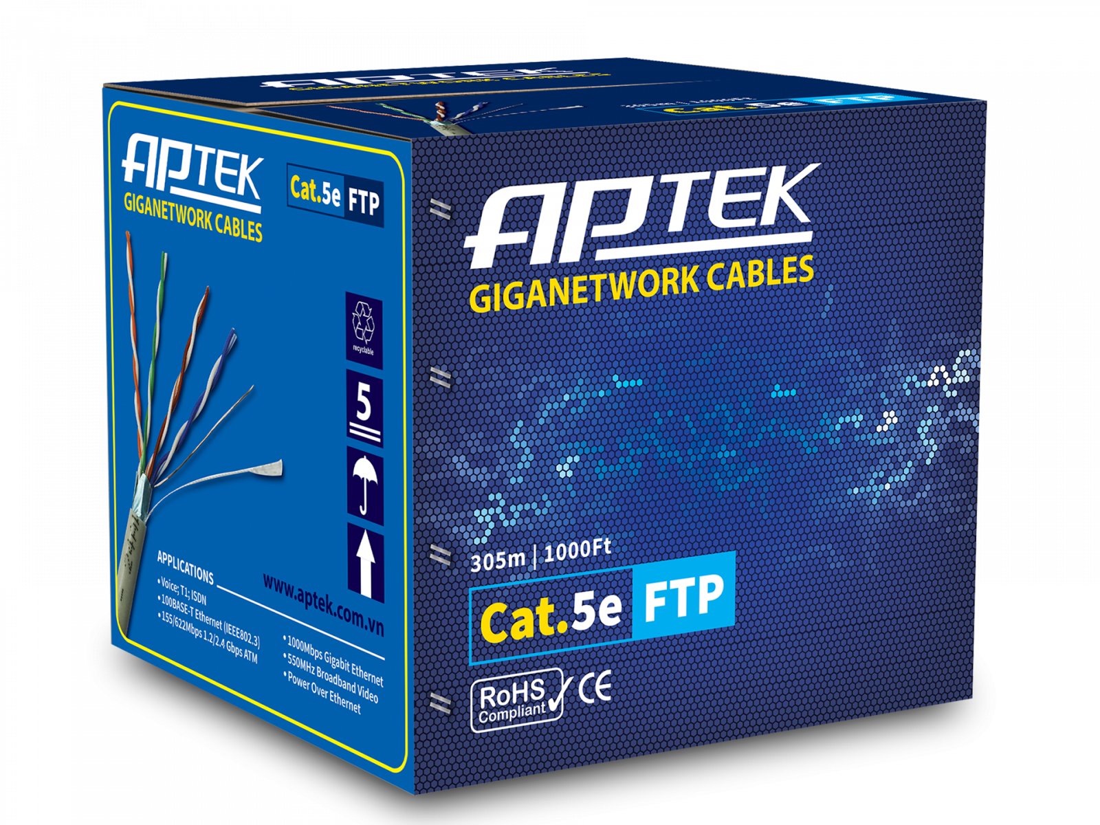 CABLE MẠNG (305M) 5E FTP APTEK Chống Nhiễu