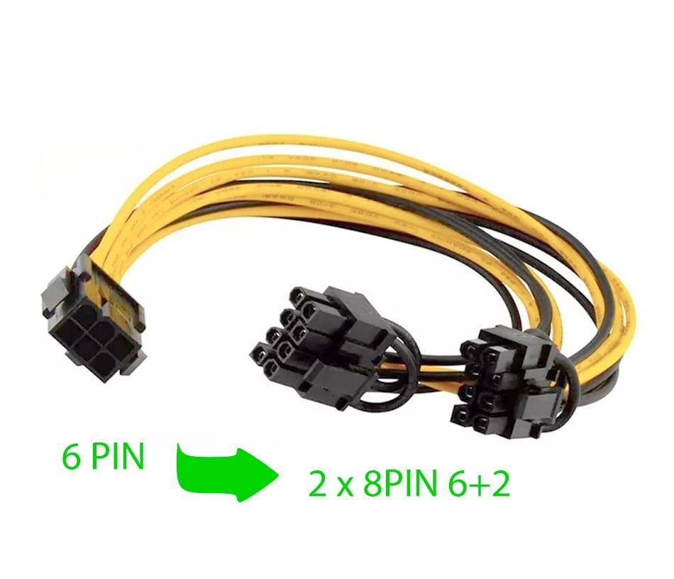 CÁBLE CHUYỂN NGUỒN VGA 6Pin => 8Pin (2 đầu)